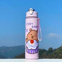 Bouteille d'eau de sport dauphin avec paille - Design mignon de dessin animé d'animal, matériau en PC violet, sans fuite et portable, convient pour l'école, les activités de plein air et les voyages, ustensiles de boisson de plein air | Design d'animal fantaisiste | Structure en polycarbonate, bouteille d'eau mignonne