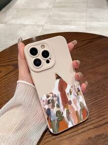 Funda de teléfono con impresión de pintura al óleo de Jesús y la humanidad, funda de teléfono de fe cristiana, funda de teléfono mate blanca de protección total de 360 grados compatible con iPhone y Galaxy