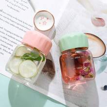1/2pcs Mini Glass Small Cup For Coffee, Milk, Stylish & Portable, Cute Short Design
