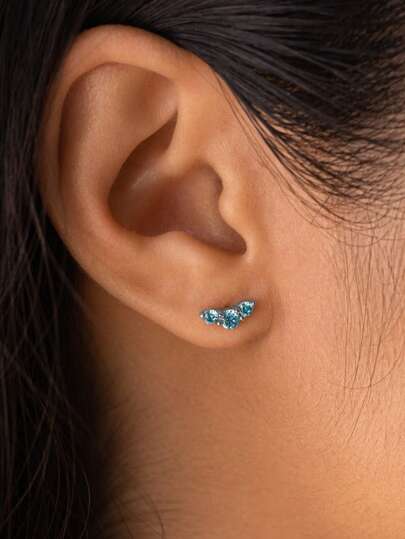 Custom Birthstone Studs By Caitlyn Minimalist Everyday Gold Stacking Earrings Dainty Crystal Jewelry Personalized Gift For Mom