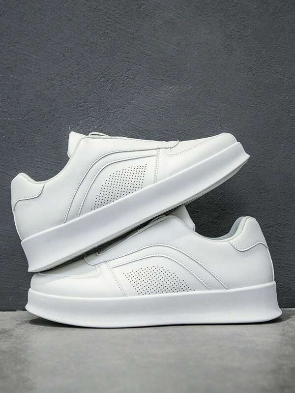 2025 Summer New Men's Breathable Leather Casual Slip-On Lightweight Thick Sole Sneakers