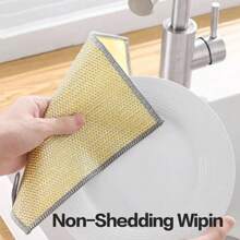 4pcs/8pcs/12pcs Double-Sided Non Greasy Coconut Shell Cleaning Cloth, Reusable Dry Wet Dual-Use Cleaning Cloth, Kitchen Absorbent Cleaning Cloth, Used For Cooking Utensils, Sinks, Tableware, And Stove Surfaces,