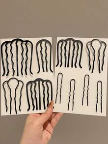 Solid Color Metal Bun Maker Tools Set, School & Home Use Slouchy Scrunchie Hair Clips (Slight Scratches On Lacquered Products Are Normal) - View 4