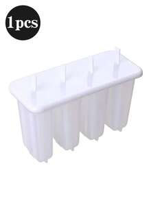 1pc4 Grid Self-Made Ice Cream Mold, Suitable For Frozen Food, Ice Cream Mold, Household Frozen Ice Cream Stick, Ice Cream Mold, Milk Ice Cream, Mung Bean Ice Cream (With Lid And Root). - Multicolor - View 3