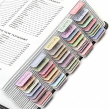 Cunese 75 Piezas de Pestañas para Biblia - Pestañas de Índice de Biblia Color Morandi, Útiles Laminados Duraderos para Estudio Bíblico para Estudiantes, Artículos Básicos para Volver a la Escuela, Etiquetas de Libro para las Escrituras (Mujeres y Hombres)