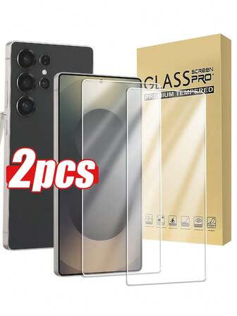 2pcs Tempered Glass Screen Protector, Water/Fingerprint/Shock Proof, Scratch Resistant, Privacy Protection, Compatible With Galaxy S21/S22/S23/S24 Ultra/S24 FE/S25 Ultra/S25 Gift For Birthday, Family, Friends Phone Screen Protector, Phone Accessories Waterproof Anti-Fall Anti-Fall Anti-Fingerprint Full Cover