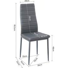 Set Of 6 Dining Room Chairs High Back Soft Padded Kitchen Chairs Solid Metal Legs Modern Dining Table Chair For Home Office RestaurantGrey - Grey - View 3