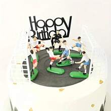9CS Soccer Cake Topper Soccer Cupcake Topper Soccer Team Player Goalie Plastic Ball Star Goal Trophy Decorations For Soccer Themed Party Birthday Party Men Decorations