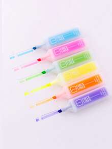 6-Piece Set Of Compact Fluorescent Markers, Cute And Cute Design - Perfect For Marking! - Multicolor - View 3