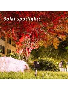 1pc Solar Garden Spotlight, RGB 7-Color LED OutdoorFlood Light For Trees & Lawns, Halloween Decor.Christmas Gift Ldea, Villa Landscape, Roadside & CourtyardHalloween Christmas Thanksgiving Gift