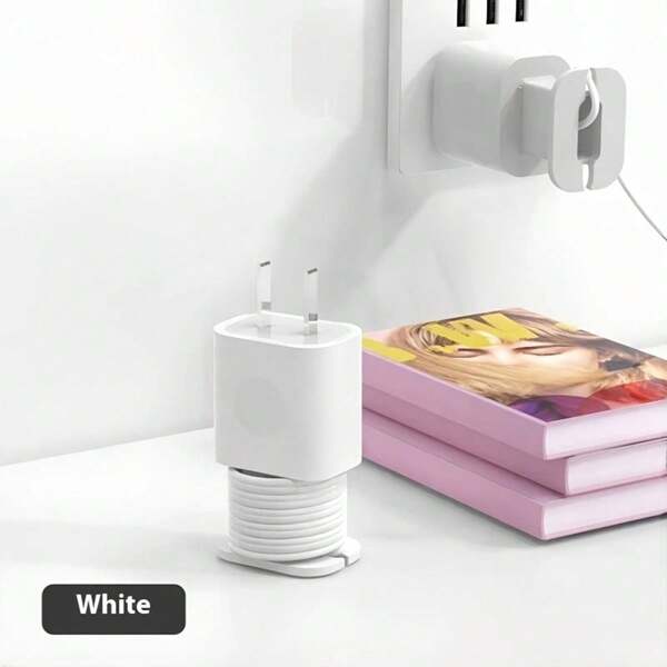 1pc Charger Cable Organizer With Protective Cover, Multi-Functional Data Line Reel, Silicone Power Adapter Cover, Waterproof Protector, 2-In-1 Charging Cable Organizer, Perfect Gift For Friends And Family