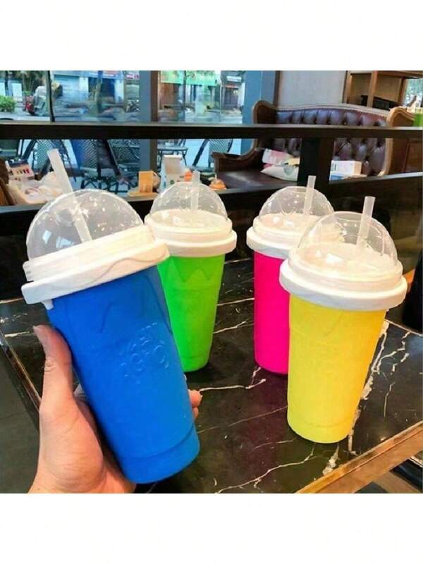 Silikon Smoothie Becher - quetschbarer Smoothie Zubereiter, ohne Strom, schnell und sicher gefrorener Smoothie Becher - Tragbarer Magie Smoothie Getränke Hersteller für Sommergetränke