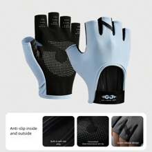 AD 1 Pair Women's Fingerless Workout, Fitness, Cycling, Motorcycle Riding Gloves, Anti-Slip Cushioned Design For Gym, Dumbbell, Yoga Training