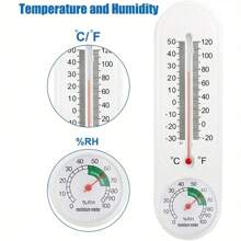 Hygromètre numérique et thermomètre d'intérieur et d'extérieur - Moniteur d'humidité et de température en Celsius/Fahrenheit, grand affichage pour la serre, la maison, le bureau, la pièce (Blanc)