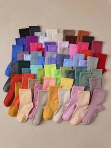 20 pares de calcetines deportivos de tobillo cómodos y de unicolor de caramelo surtidos para niños - Multicolor - Ver 8