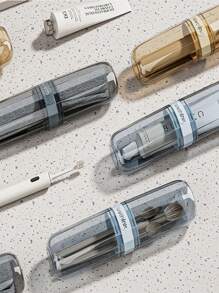 3/2/1pc Travel Wash Cup, Portable Toothbrush Tooth Cup, Travel Toothbrush Storage Kit For Home And Outdoor Use,Tooth Set Storage Box Travel Supplies Mouth Wash Cup, Artifact Toothbrush Kit With Travel Size Mouthwash Cup, And Transparent Storage Box Travel Necessity DIY Stickers,Suitable For Student Dormitory, Business Trip, Hotel Or Outdoor Travel. Travel Essentials Travel Accessories Vacation Summer Holiday Back To School