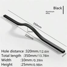 1 Pc Simple Aluminum Alloy Black Gold Brushed Furniture Cabinet Door Handles Curved Wardrobe Cupboard Door Handle Pulls Drawer Knobs Furniture Hardware