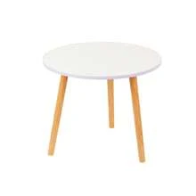 Mesa de centro redonda 50 x 50 x 42 cm, pequeña mesa de té tatami, mesa de centro multifuncional, mesa auxiliar para ventana de balcón en la sala de estar o dormitorio.