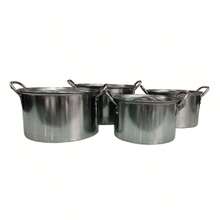 4 piezas  Juego de Ollas con Tapa Acero Inoxidable, Olla de acero inoxidable - Plateado - Ver 1