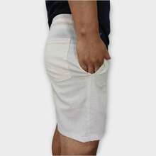 Bermuda Cargo De Linho Premium Shorts Mauricinho Masculino Casual Basico Confortavel Detalhe Etiqueta De Couro