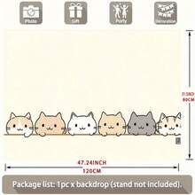 1pc Cute Cat Line Party Banner -5 Adorable Cat Illustrations, Mixed Colors, Perfect For Home, Room, Wall Decoration, And Photo Props - Perfect For All Seasons - Multicolor - View 4