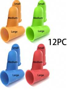 Set di 3 proteggi dita in silicone - resistenti al calore, antiscivolo, riutilizzabili per lavorazioni con pistola a colla a caldo, progetti fai-da-te