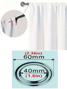 2片純白色大理石紋理簡約風客廳和臥室窗簾 - 白色 - 查看 6