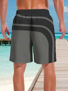 Plus Size Men's Hawaiian 3D Print Casual Beach Shorts - Quick Dry, Drawstring Waist, Perfect For Summer Outdoor Activities