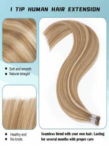 Extension per capelli umani con cheratina, I-tip, capelli naturali, chieratina italiana, colla a caldo, capelli macchina Remy I-tip dritti