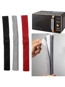 Refrigerator Door Handle Cover Kitchen Appliance Decor Fridge Oven Handle Antiskid Door Knob Protector Black Grey Red