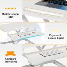 Standing Desk Converter 32 Inch Height Adjustable Sit To Stand Up Desk Tabletop Dual Monitor And Laptop Workstation