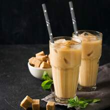 25支白色星星黑色纸吸管不易软化饮料吸管万圣节生日装饰6mmx197mm - 白色星星 - 查看 2