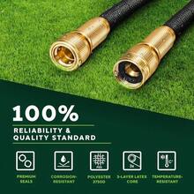 Expandable Garden Water Hose Pipe- 8-Pattern Spray Gun Anti-Leakage With Brass Fittings, Triple Latex Core & Hose Hook/Hanger, Magic-Hose Pipes - Black - View 3