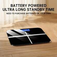 SOKANY Smart Bathroom Scale, Includes 2 AA Batteries, Temperature Display, High-Definition LED, One-Touch Unit Conversion (Kg/Lb), Tempered Glass, Max Capacity 396 Lbs. Suitable For Home And Gym, Essential For Fitness Enthusiasts - Black - View 8