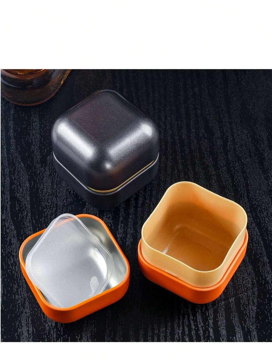 2pcs Metal Storage Tins, Waterproof & Moisture-Proof Sealed Container, Simple Portable Design, Smoking Accessories Storage Box, Birthday Or Holiday Gift For Friends - Multicolor - View 1
