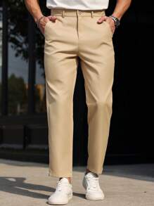 Men's Formal Trousers, Casual Suit Pants, Solid Color Casual Pants, Daily Work Casual Outing Long Pants