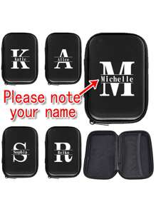 Estuche organizador personalizado con cremallera para auriculares, cargador de cable de marca, unidad flash USB, tarjeta SD y decoración de lazo, estuche de almacenamiento para auriculares