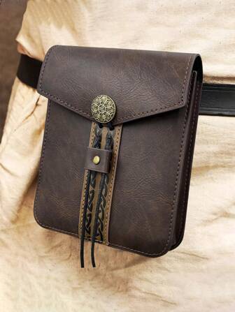 1PC Medieval Renaissance Belt Bag, Viking Retro Fanny Pack Portable Waist Bag Coin Pouch Cosplay Props For Men Women Halloween