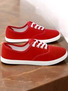 calzado para mujer    De moda  Tela - Rojo - Ver 2