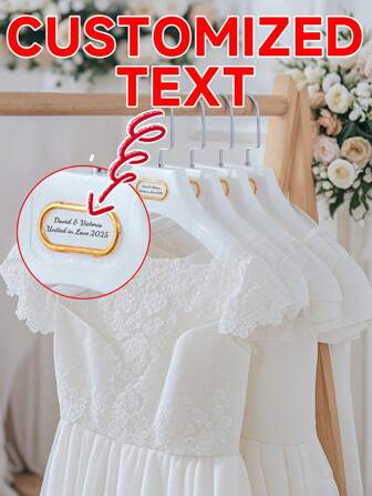 1pc Customizable Non-Slip Clothes Hanger, Suitable For Wardrobe Organization, Bridal Dress Care, Travel & Hotel Use, With Laser Engraved Personalization, Ideal For Weddings And Daily Use