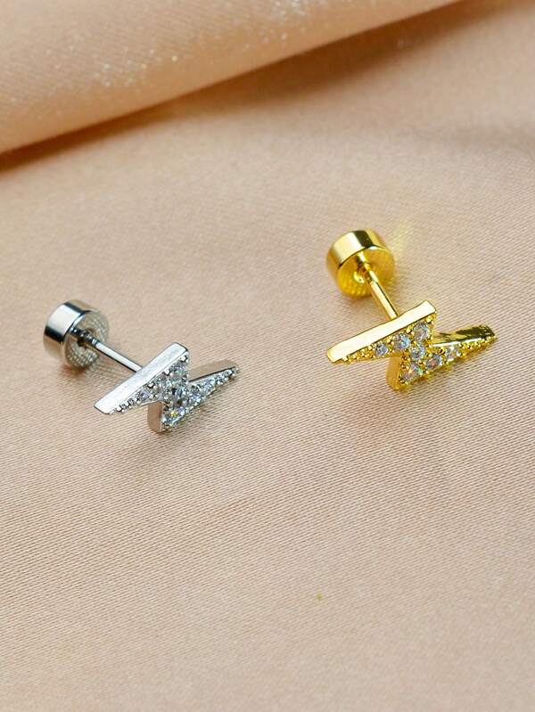 1 peça brincos pequenos de cristal CZ com raio de cobre, simples e modernos, para mulheres, cartilagem, hélice, tragus, piercing de lóbulo de concha plana, acessórios de joias requintadas para o dia a dia