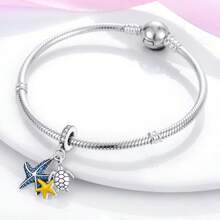 Assorted Ocean Themed Pendant Set Including Sea Turtle, Starfish, Coconut Tree, Dolphin, Shell - Suitable For DIY Bracelet, Necklace, Jewelry Craft, Gift