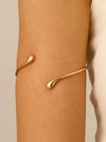1 pieza Pulsera bangle elegante con forma de lágrima y círculo para mujer, adecuada para uso diario, fiesta, vacaciones y reuniones
