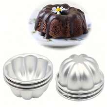1 قطعة/5 قطع/10 قطع قالب كأس البودنج، قالب كيك مصنوع من الألمنيوم مموج صغير، مجموعة 1 قطعة، قابل للإزالة من الأسفل، مناسب لخبز كعكة الموس والكيك والكيك الجبني وكيك الزبدة، مناسب للخبز DIY، عيد الميلاد، عيد الفصح، عيد الحب