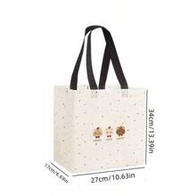 12pcs/Cartoon Cute Bear Tote Bag Clothing Store Non Woven Bag Shopping Gift Shopping Bag Summer Cooling,Beach,Travel