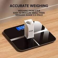 SOKANY Smart Bathroom Scale, Includes 2 AA Batteries, Temperature Display, High-Definition LED, One-Touch Unit Conversion (Kg/Lb), Tempered Glass, Max Capacity 396 Lbs. Suitable For Home And Gym, Essential For Fitness Enthusiasts - Black - View 6