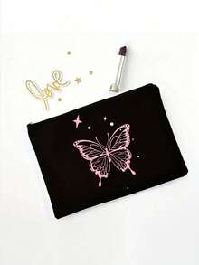 Butterfly Print Large Backpack, Suitable For Teenage Girls, Fashion Black Backpack For Teenagers Classic Long Zipper Wallet, Large Capacity Zipper Wallet (Color And Style Random) Back To School Laptop Bag With Pencil Case, Fashion Backpack With Pencil Case Back To School Laptop Bag With Pencil Case, Fashion Backpack With Pencil Case - Black - View 9