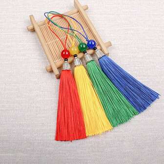 10 Pcs Metal Cap Tassel Charm, Amulet, Lucky Charm, Beaded Tassel, Tasseled Bookmark, Fragrance Sachet Tassel