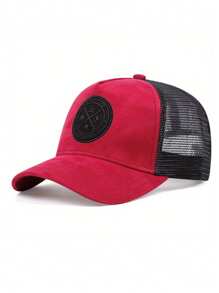 1 bucă șapcă hip hop din piele intoarsa pentru bărbați la modă, căciulă de soare unisex ajustabilă pentru iubitorii de dragoste cu litere în gradient, ocazională, de baseball, pentru exterior, călătorii, petrecere pe plajă, primăvară și toamnă