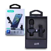 Playbox Electronics K8 Type-C Wireless Microphone Video Recording Live Streaming Interview Intelligent Noise Cancelling WIRELESS MICROPHONE - Black - View 1